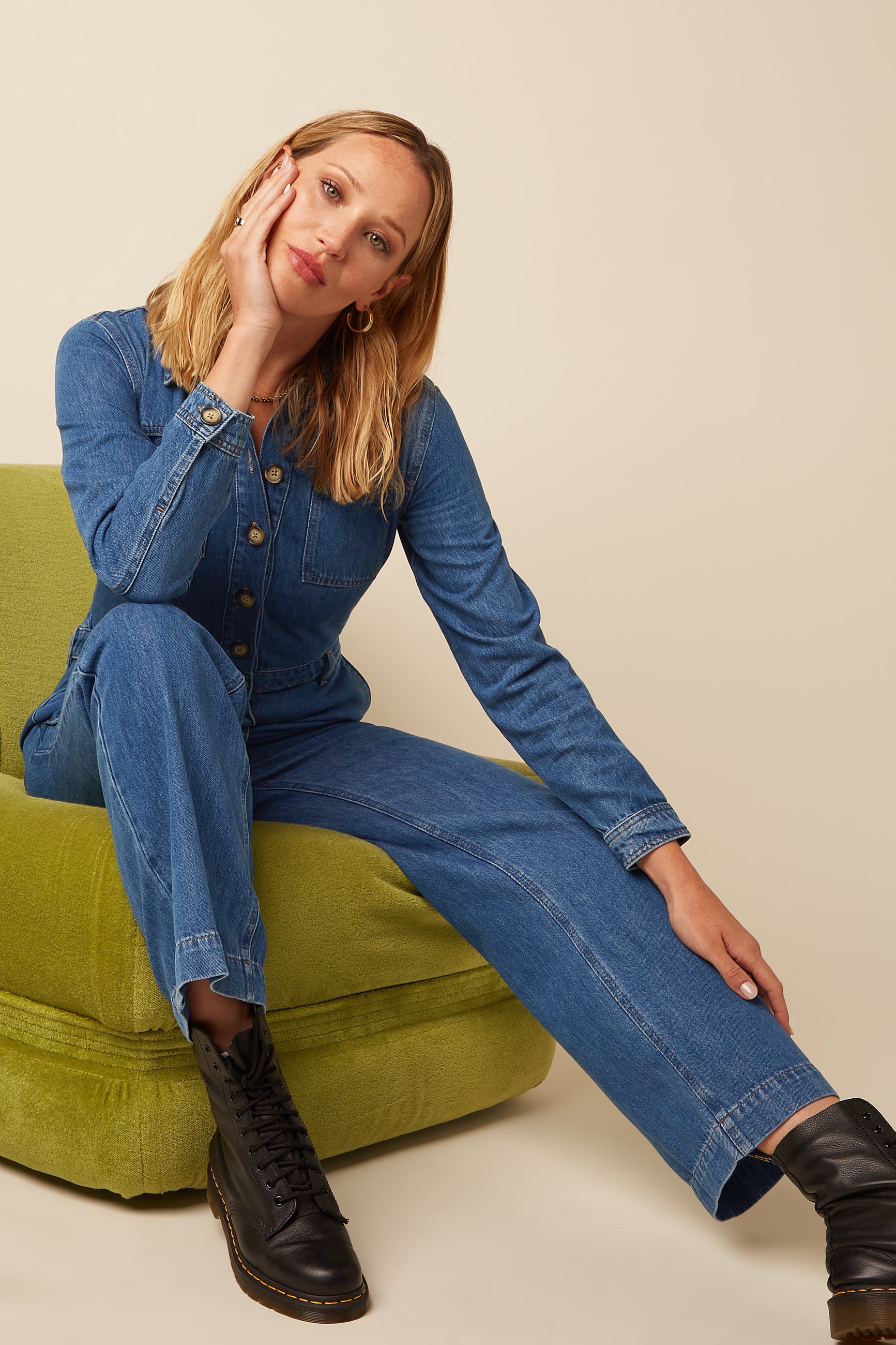 King Louie Tania Jumpsuit Stone Denim