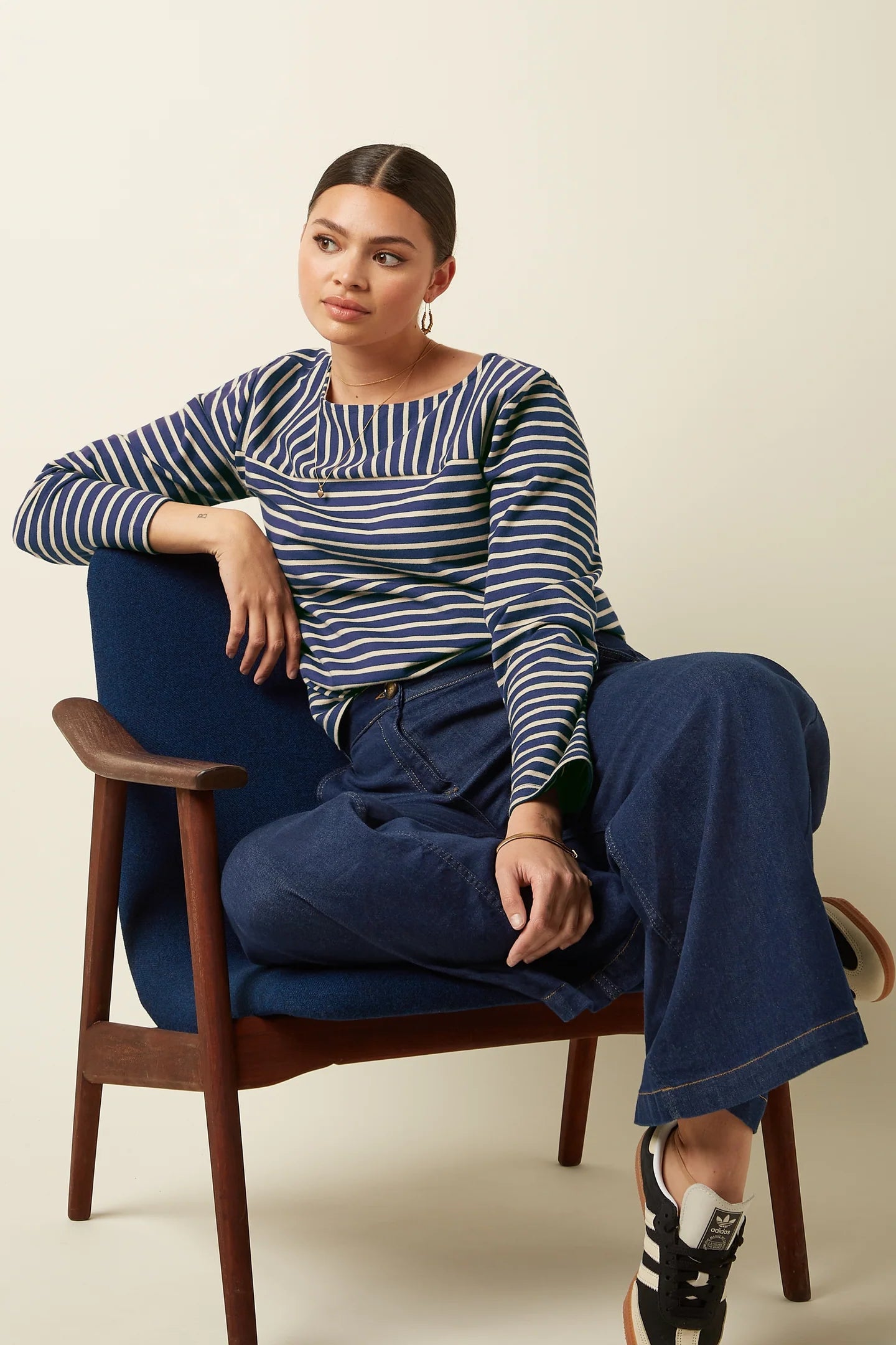 King Louie Boatneck Yoke Top Britney Stripe
