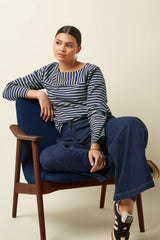 King Louie Boatneck Yoke Top Britney Stripe