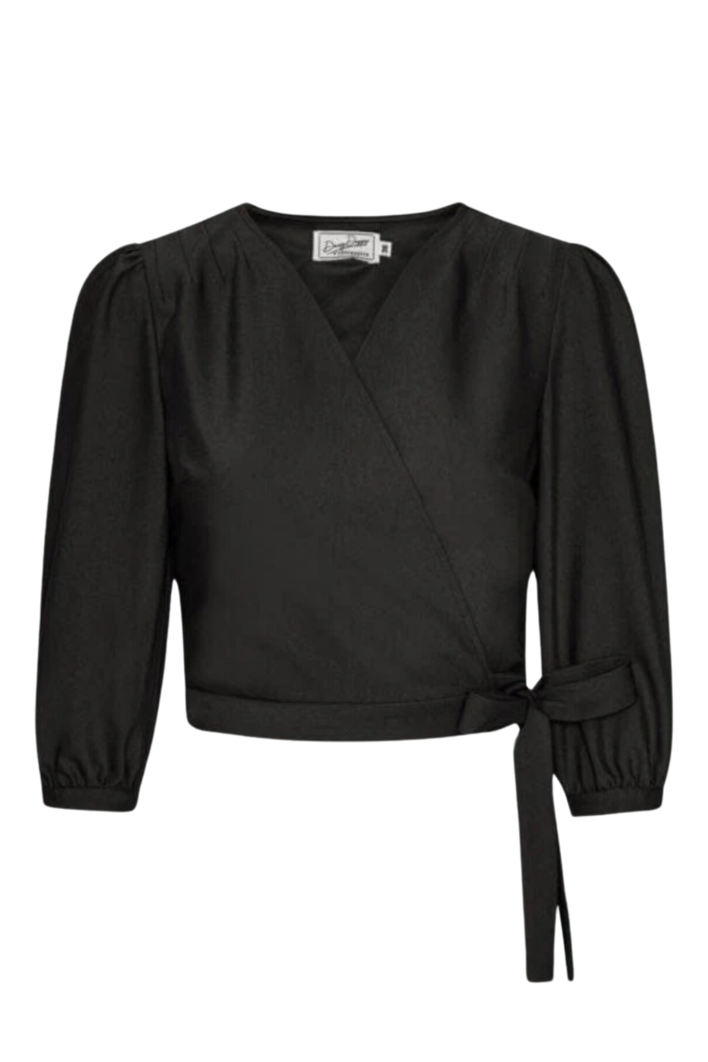 Daisy Dapper Wrap Top #farve_black