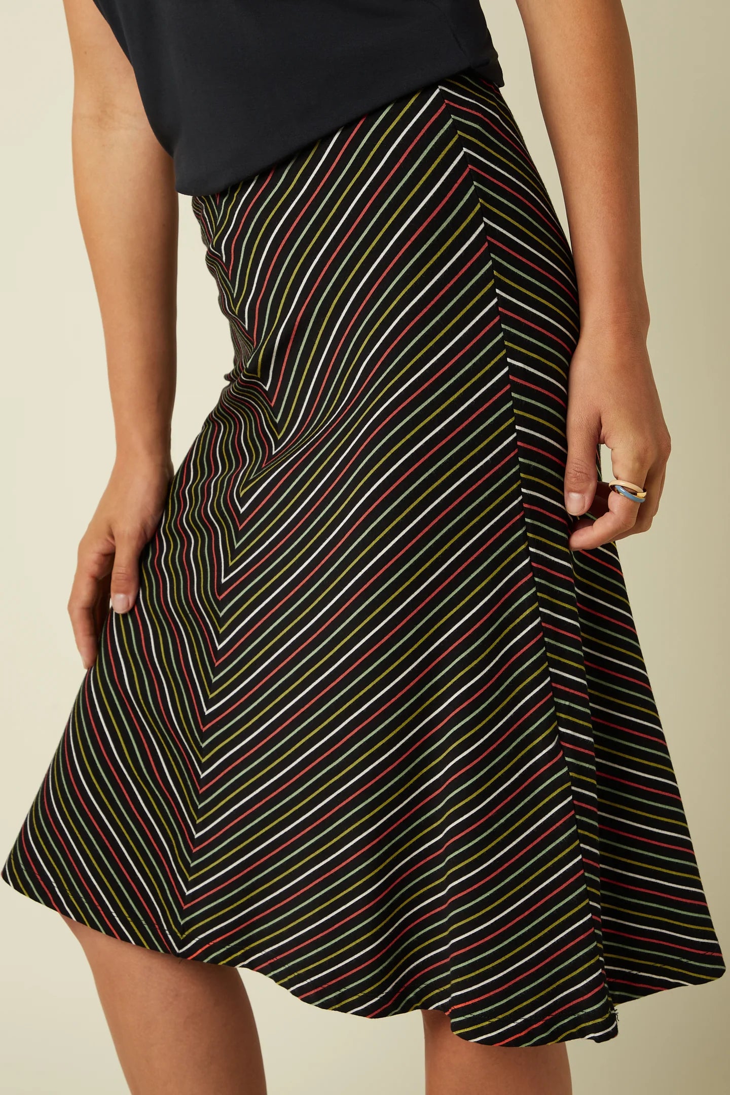 King Louie Juno Panel Skirt Menchini Stripe