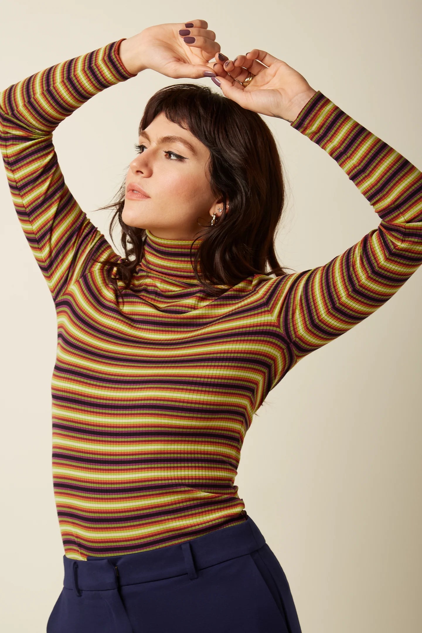 King Louie Rollneck Top Eira Stripe