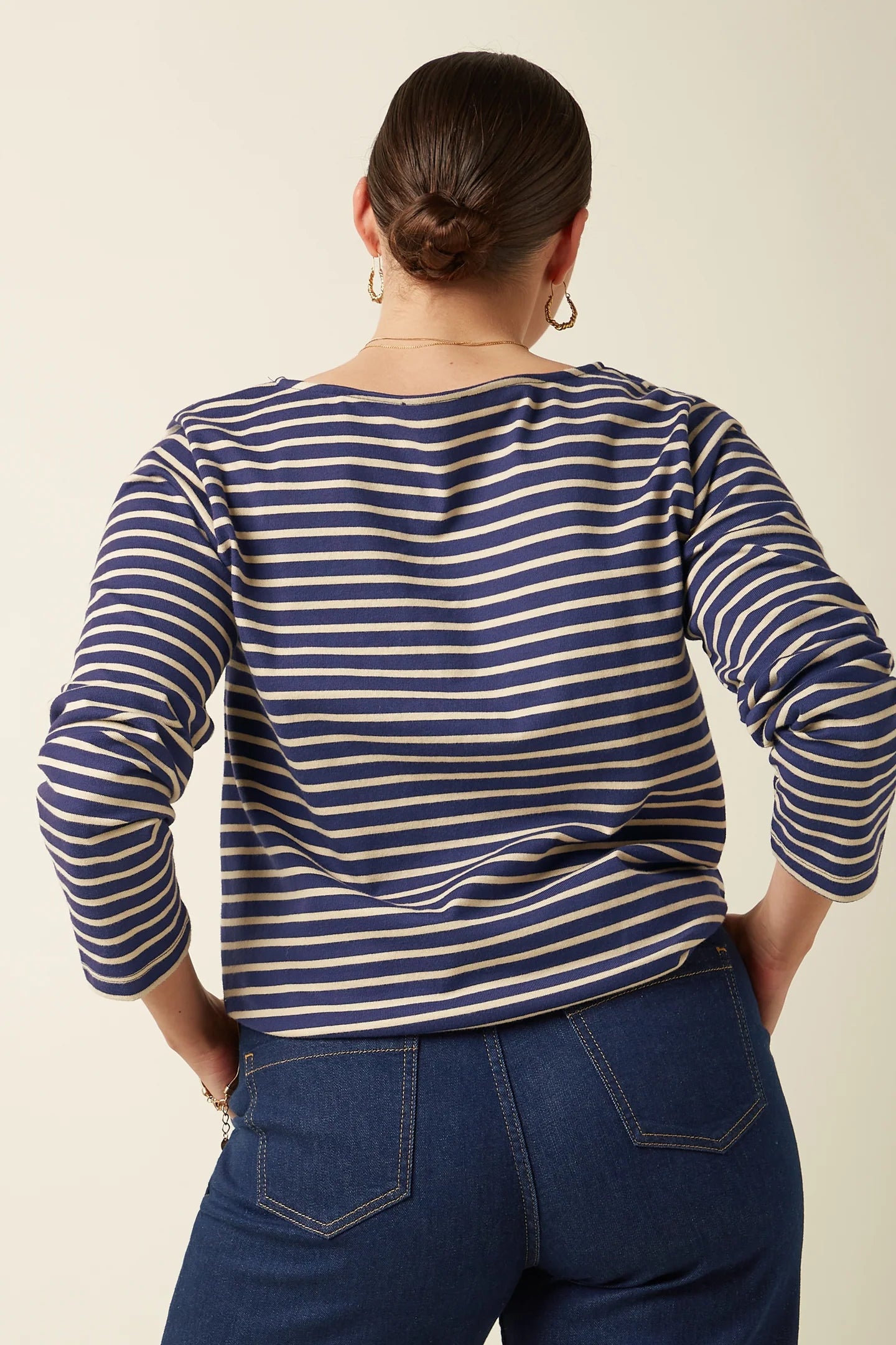 King Louie Boatneck Yoke Top Britney Stripe