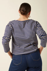 King Louie Boatneck Yoke Top Britney Stripe