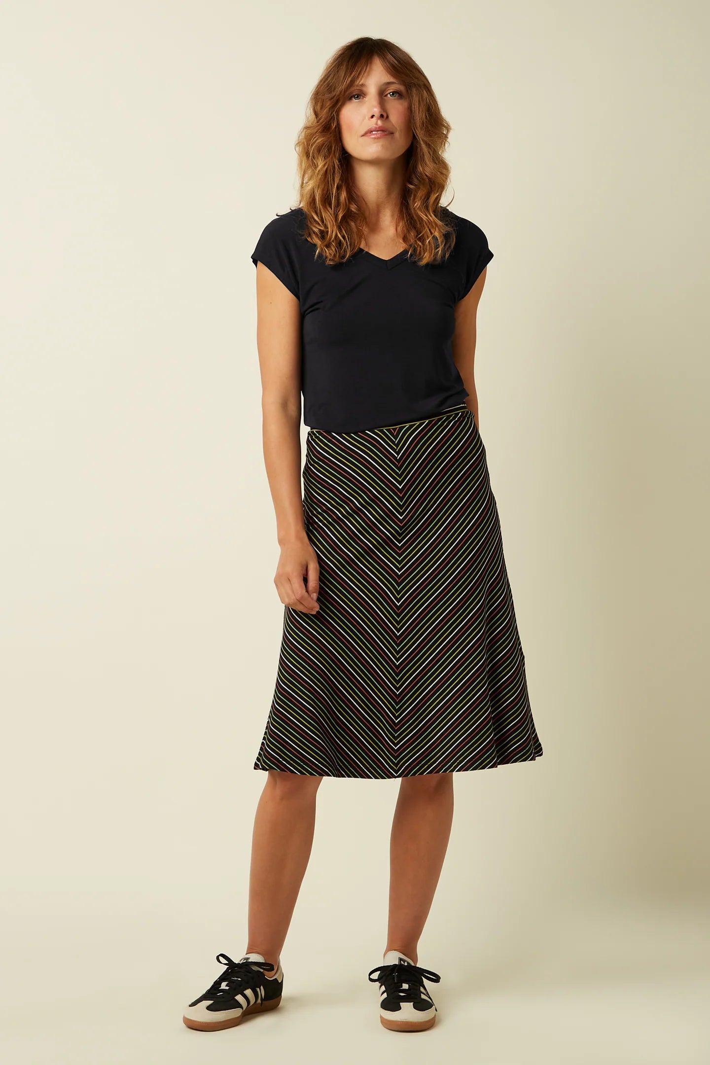 King Louie Juno Panel Skirt Menchini Stripe