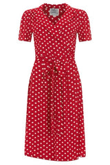 Seamstress of Bloomsbury Peggy Wrap Kjole #farve_red-polka