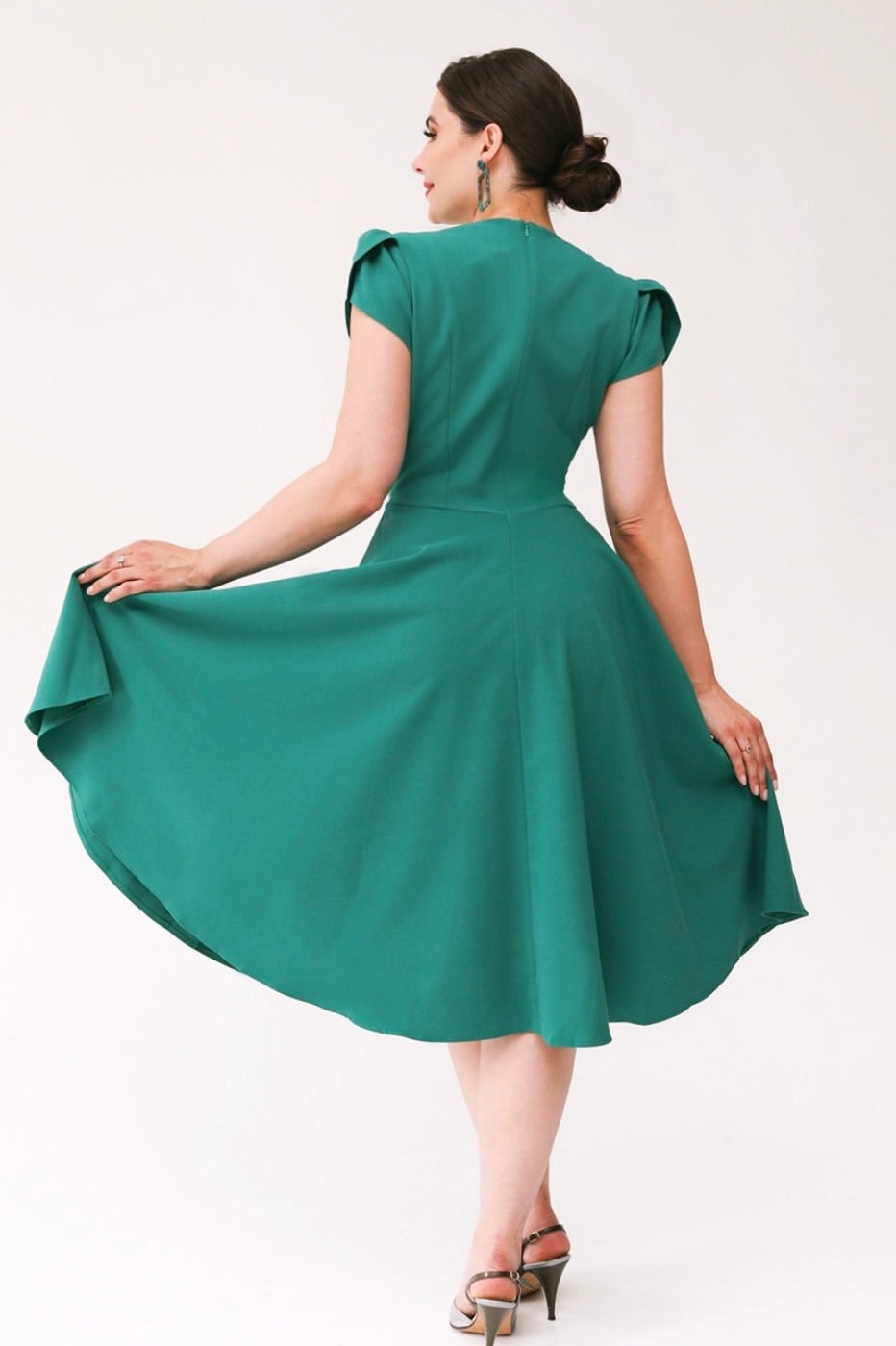 Pretty Retro Swing Dress #farve_green