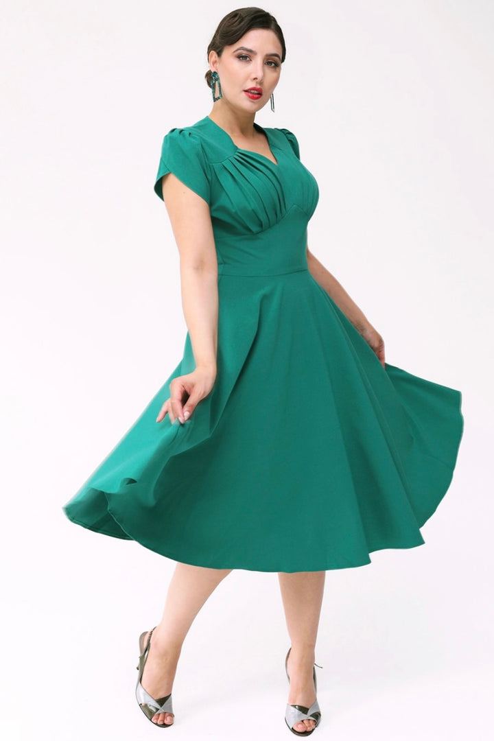 Pretty Retro Swing Dress #farve_green