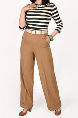 Weekend Doll High Waist Wide Leg Trousers #farve_tan