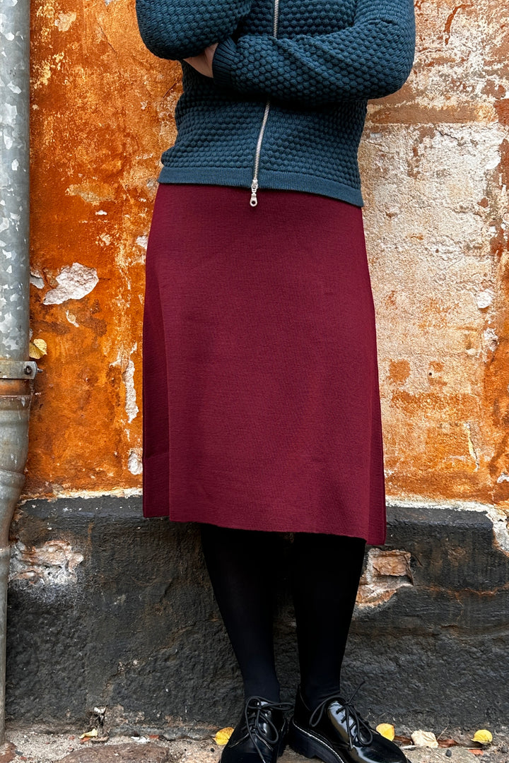 Sibin Linnebjerg Kirsten Skirt Strik Nederdel #farve_burgundy