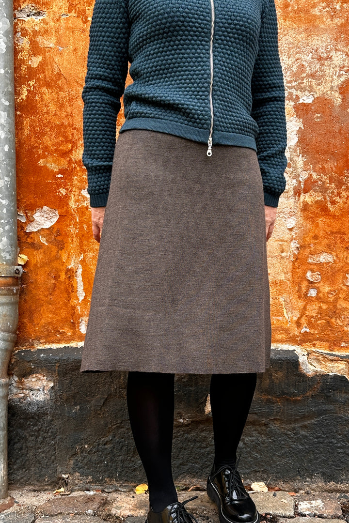 Sibin Linnebjerg Kirsten Skirt Strik Nederdel #farve_brown