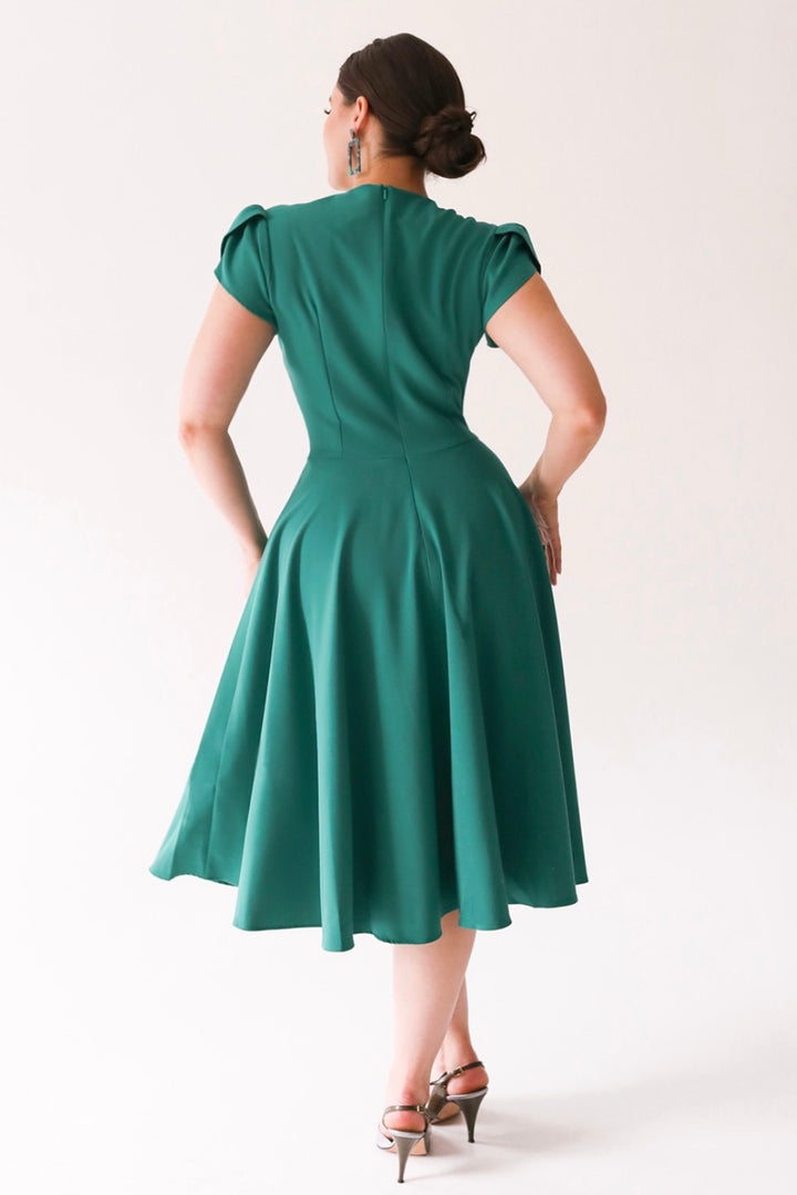 Pretty Retro Swing Dress #farve_green