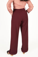 Weekend Doll High Waist Wide Leg Trousers #farve_burgundy