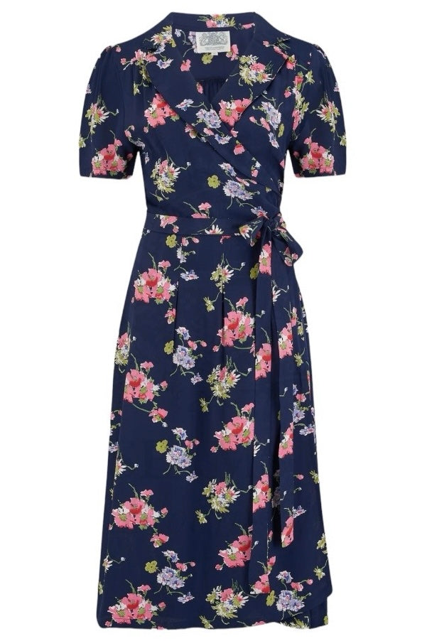 Seamstress of Bloomsbury Peggy Wrap Kjole #farve_navy-mayflower