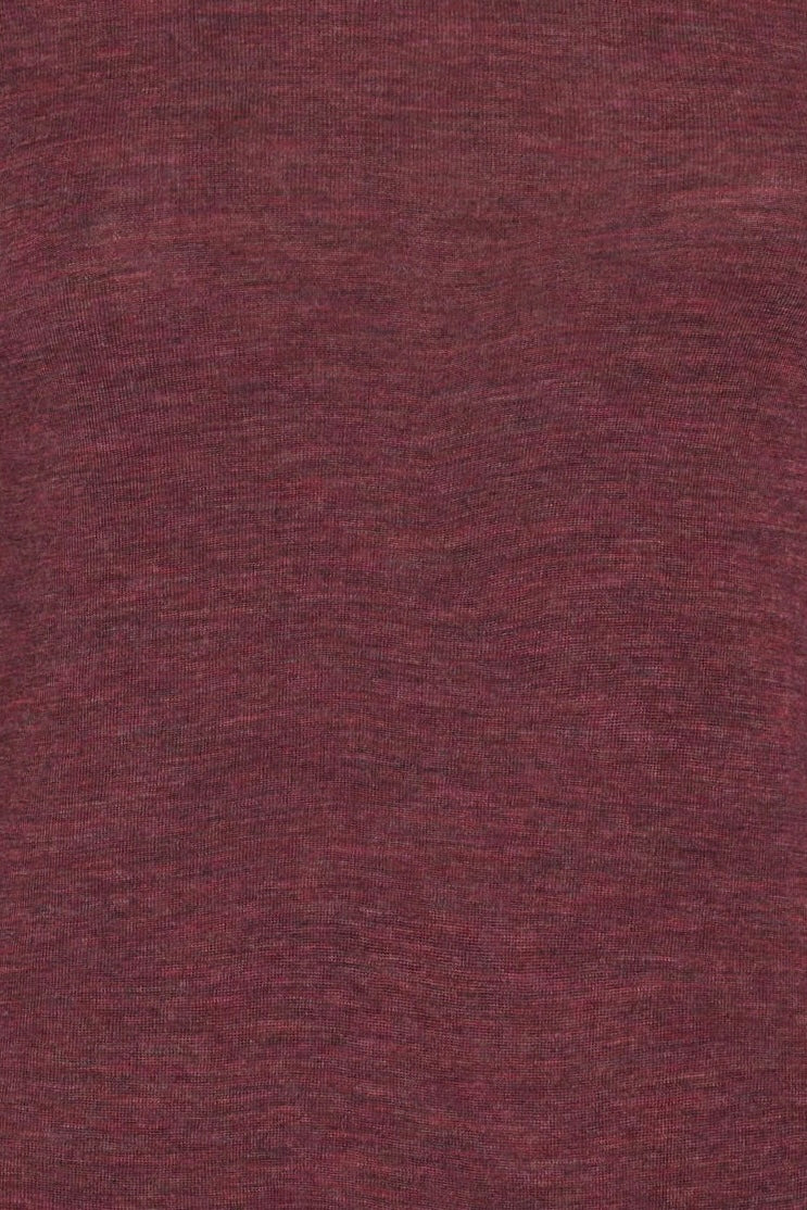 Jalfe Uldbluse Langærmet #farve_plum-melange