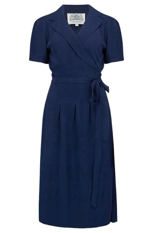 Seamstress of Bloomsbury Peggy Wrap Kjole #farve_navy