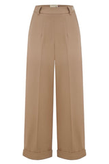 Weekend Doll High Waist Wide Leg Trousers #farve_tan