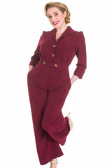 Pretty Retro Jumpsuit #farve_wine