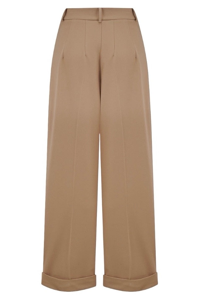 Weekend Doll High Waist Wide Leg Trousers #farve_tan