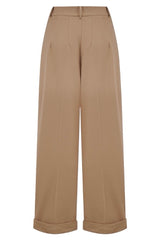 Weekend Doll High Waist Wide Leg Trousers #farve_tan