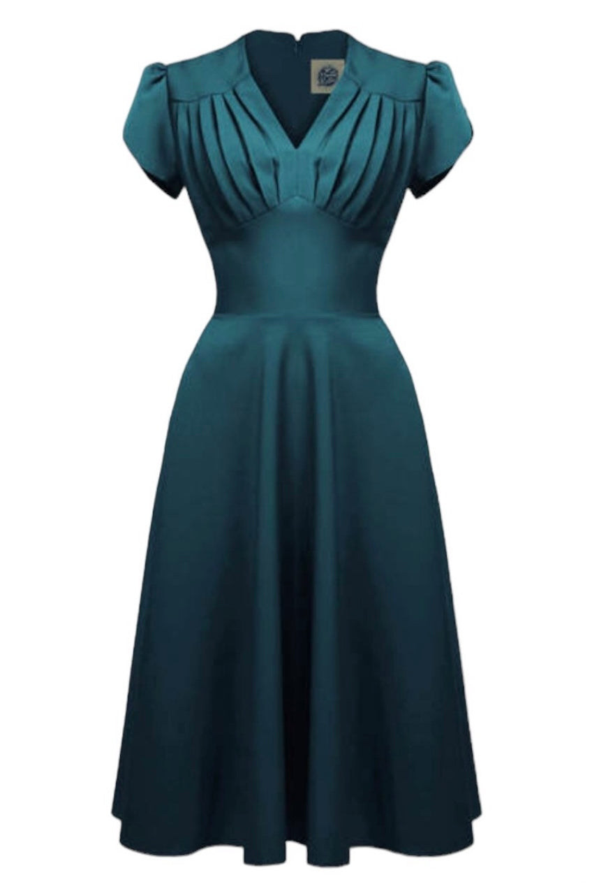 Pretty Retro Swing Dress #farve_teal