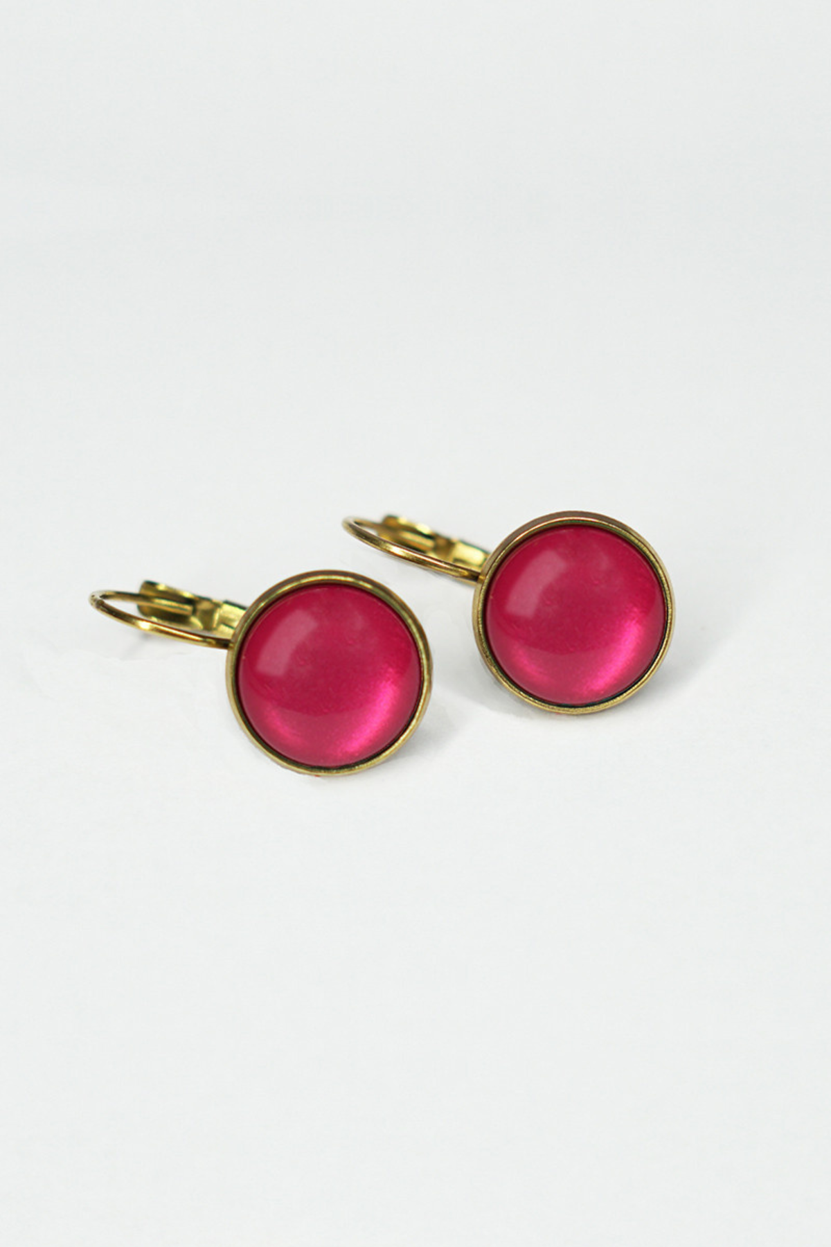 UrbanHippies Dots Øreringe Gold #farve_raspberry