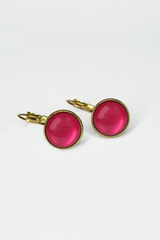UrbanHippies Dots Øreringe Gold #farve_raspberry
