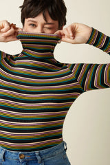 King Louie Rollneck Top Frostine Stripe