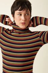 King Louie Rollneck Top Frostine Stripe