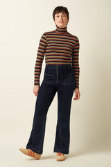 King Louie Rollneck Top Frostine Stripe