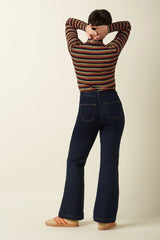 King Louie Rollneck Top Frostine Stripe