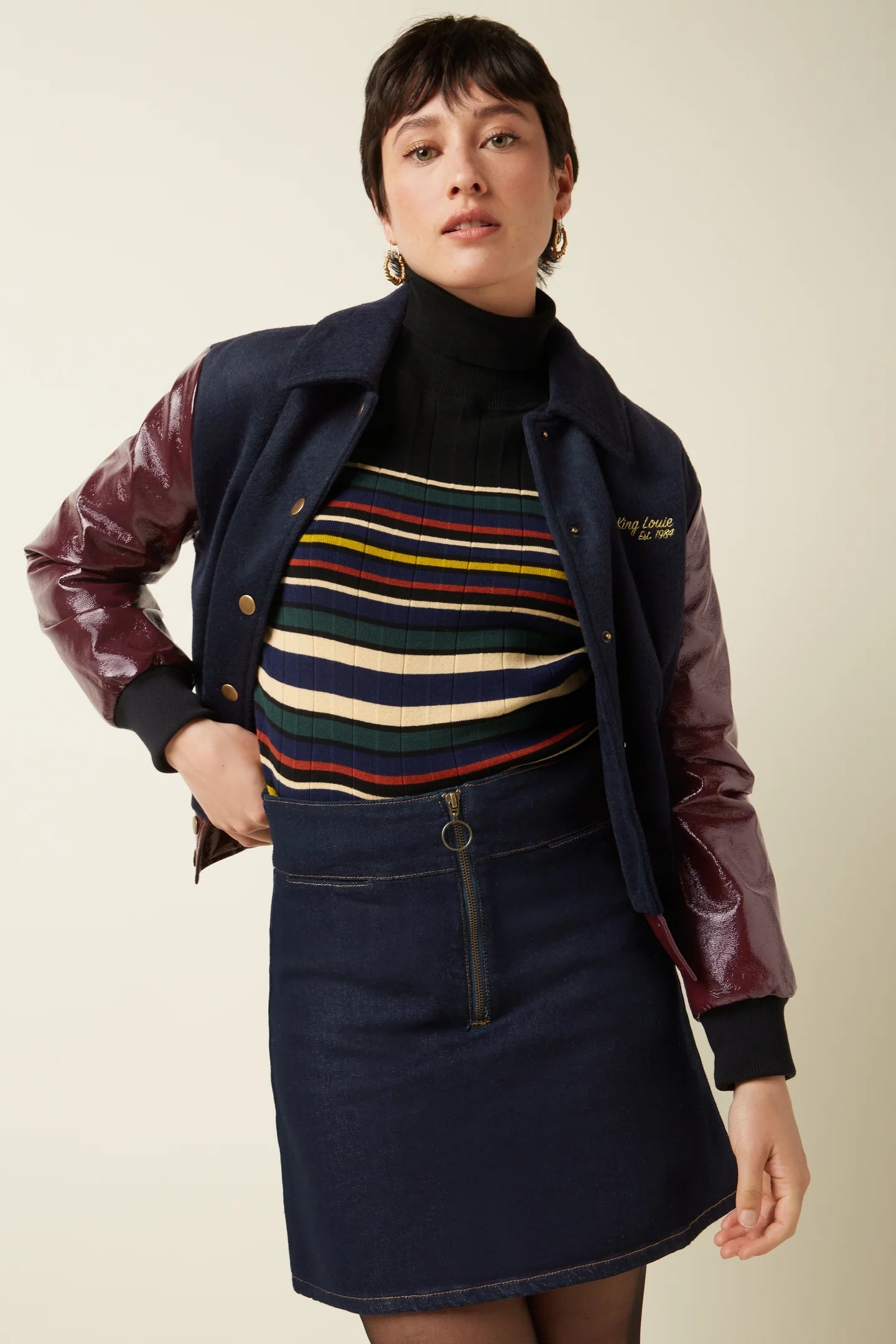 King Louie Olivia Zip Skirt Walker Denim