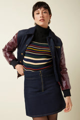 King Louie Olivia Zip Skirt Walker Denim