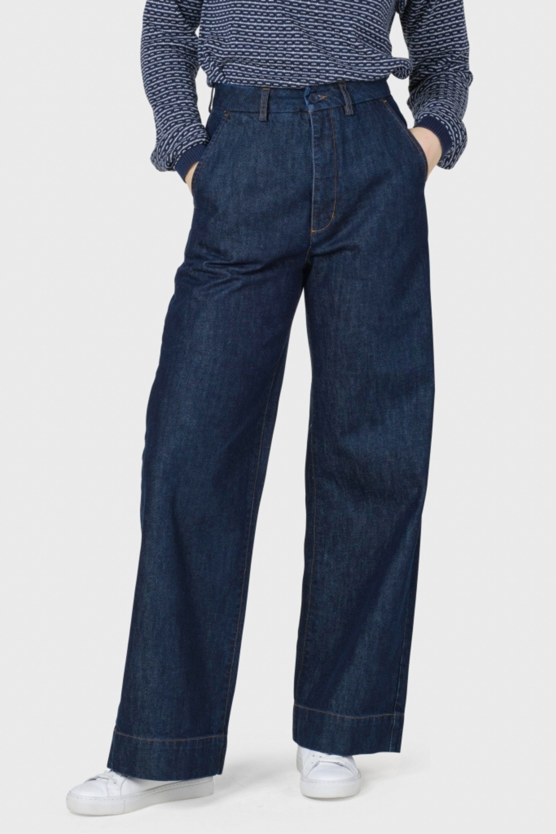 Klitmøller Lydia Denim Pant Dark Blue Stonewash Mørk Denim #farve_dark-blue-stonewash