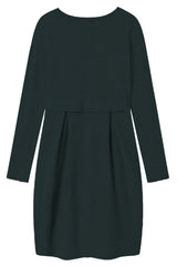 Blusbar Uldkjole M. Læg #farve_bottle-green