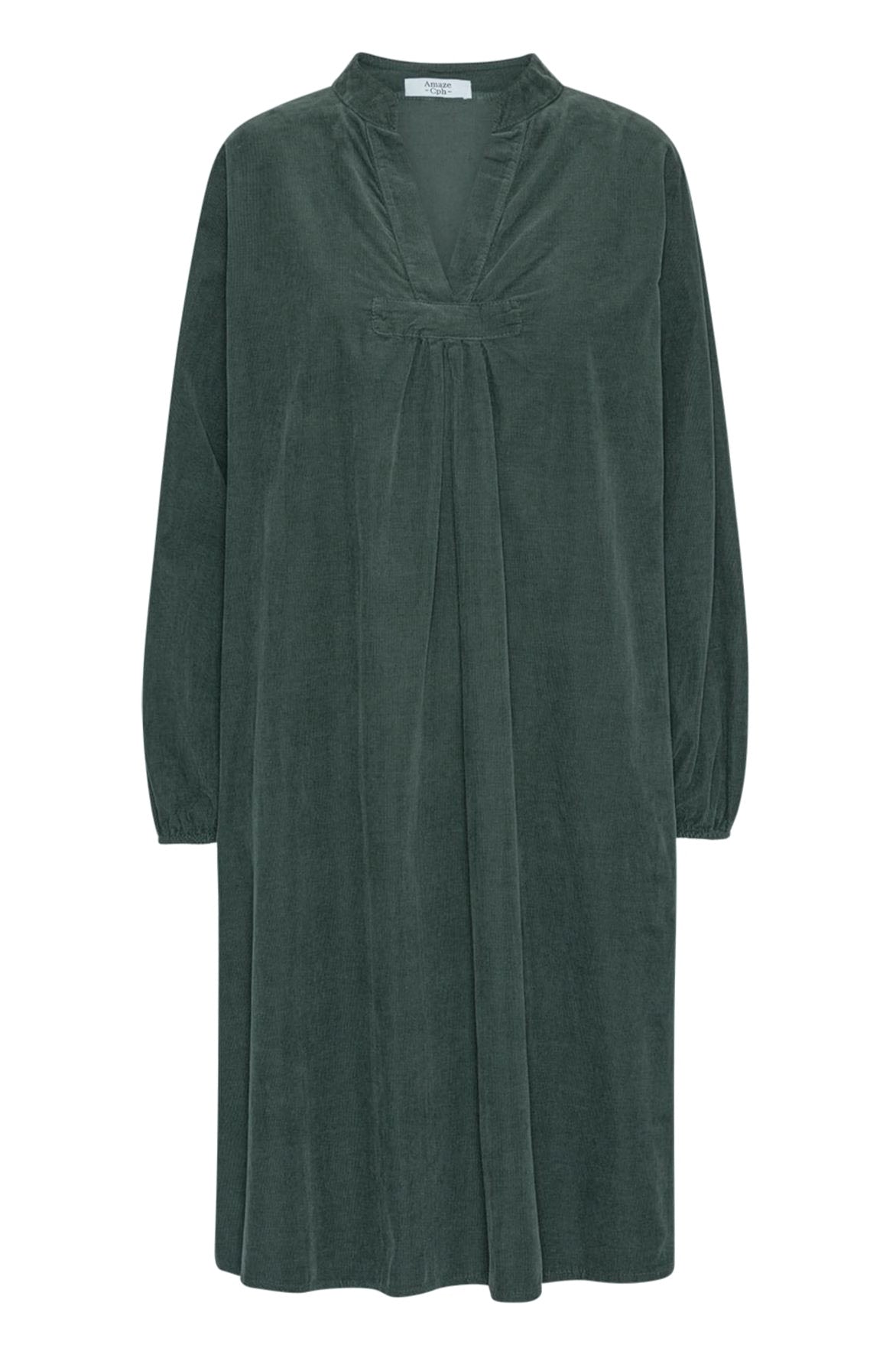 Amaze Natalie Fløjl Kjole #farve_bottle-green