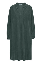 Amaze Natalie Fløjl Kjole #farve_bottle-green