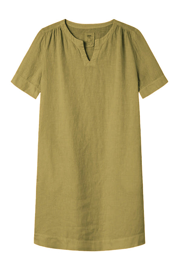 Own By Basics Linen Dress Neck Slit
