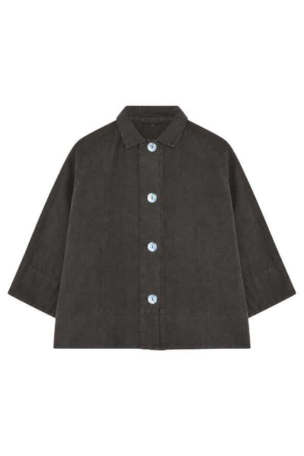 Own By Basics Linen Lab Coat Blouse