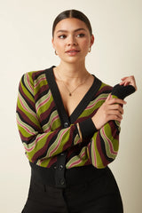King Louie Cardigan Deep V Razzle