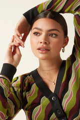 King Louie Cardigan Deep V Razzle