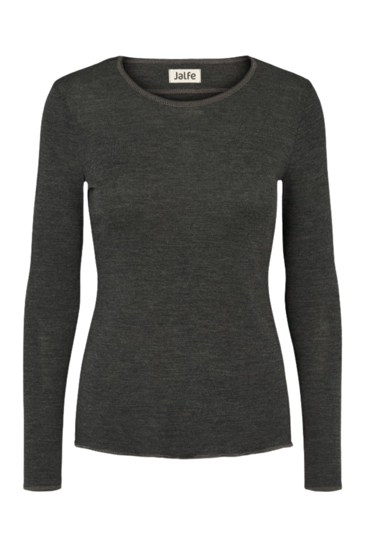 Jalfe Uldbluse Langærmet #farve_anthracite