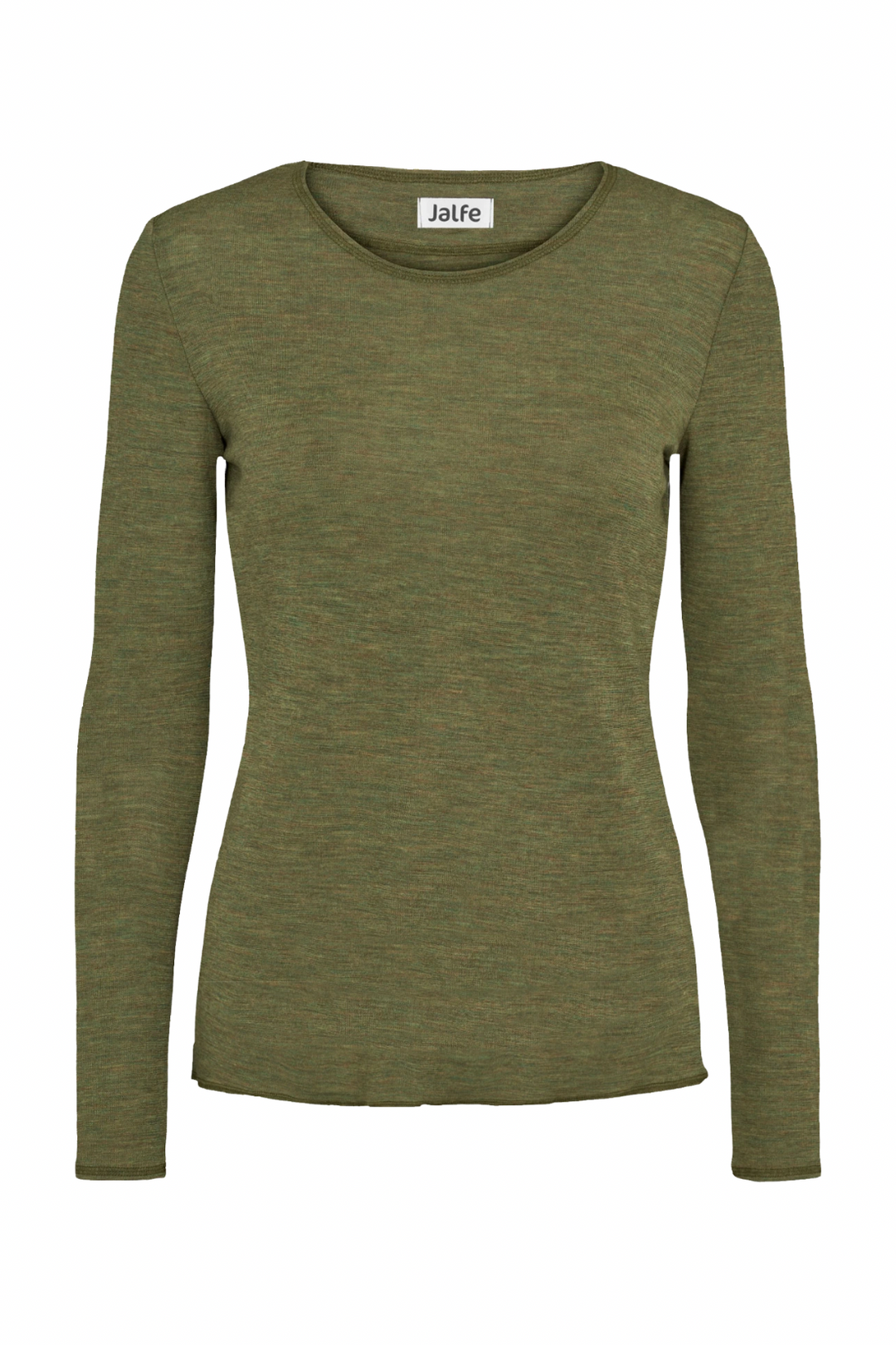 Jalfe Uldbluse Langærmet #farve_olive-green