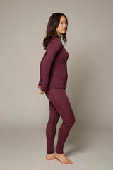 Jalfe Uldbluse Langærmet #farve_plum-melange