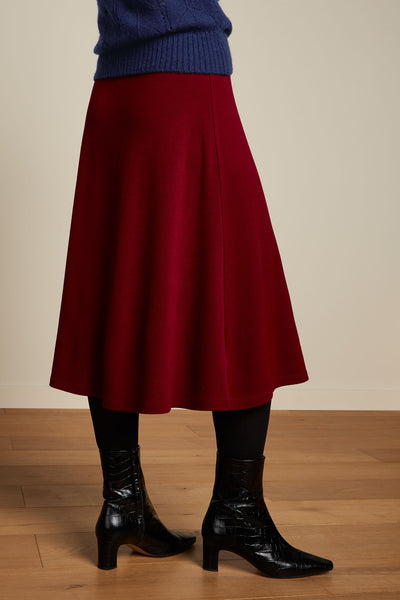 King Louie Juno Skirt Milano Crepe - Cabernet Red-King Louie-Sophies.dk #farve_cabernet-red