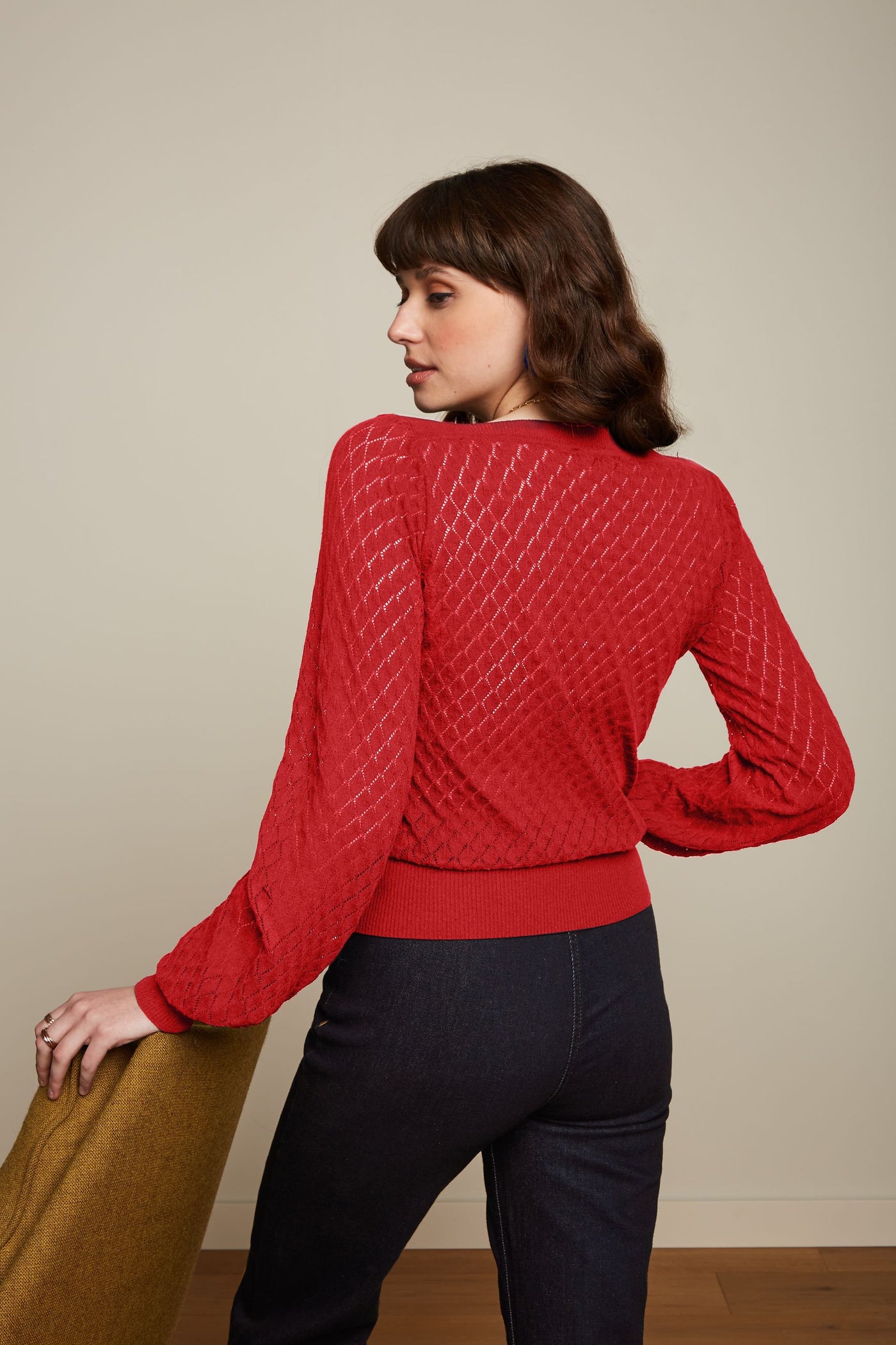King Louie Audrey Bell Sleeve Top Loop Ajour #farve_chili-red