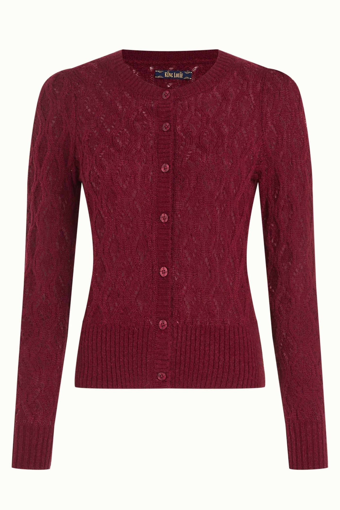 King Louie Cardigan Puff Borgo Red #farve_cabernet-red