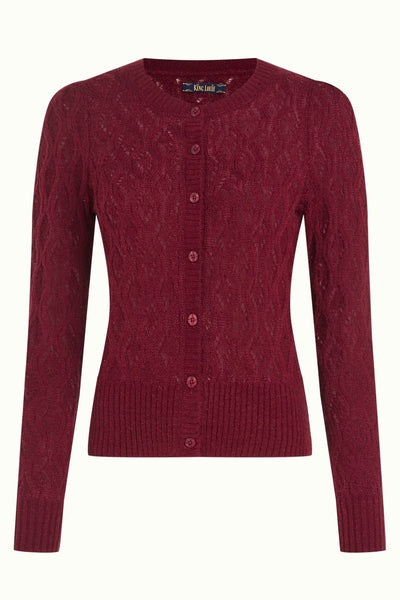 King Louie Cardigan Puff Borgo Red #farve_cabernet-red