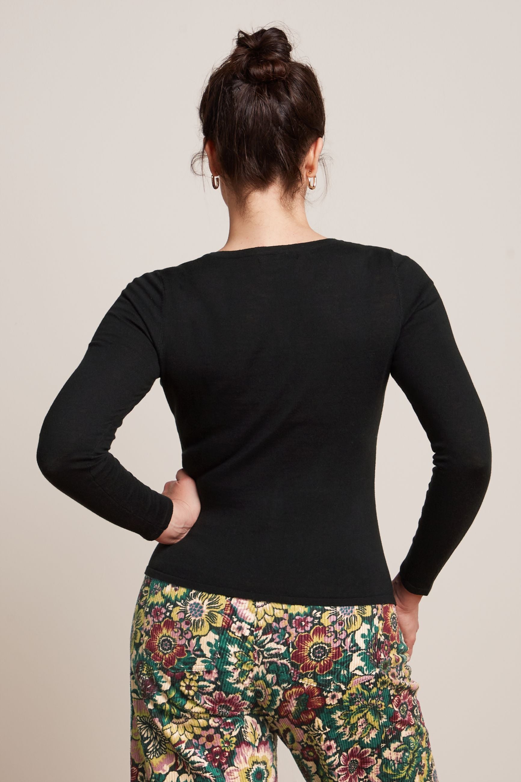 King Louie Cardigan Roundneck Cocoon - Black Sophies.dk #farve_black