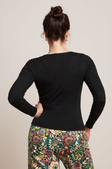 King Louie Cardigan Roundneck Cocoon - Black Sophies.dk #farve_black